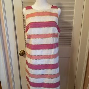 Striped Pink and White Sleeveless Dress perfect for wedding